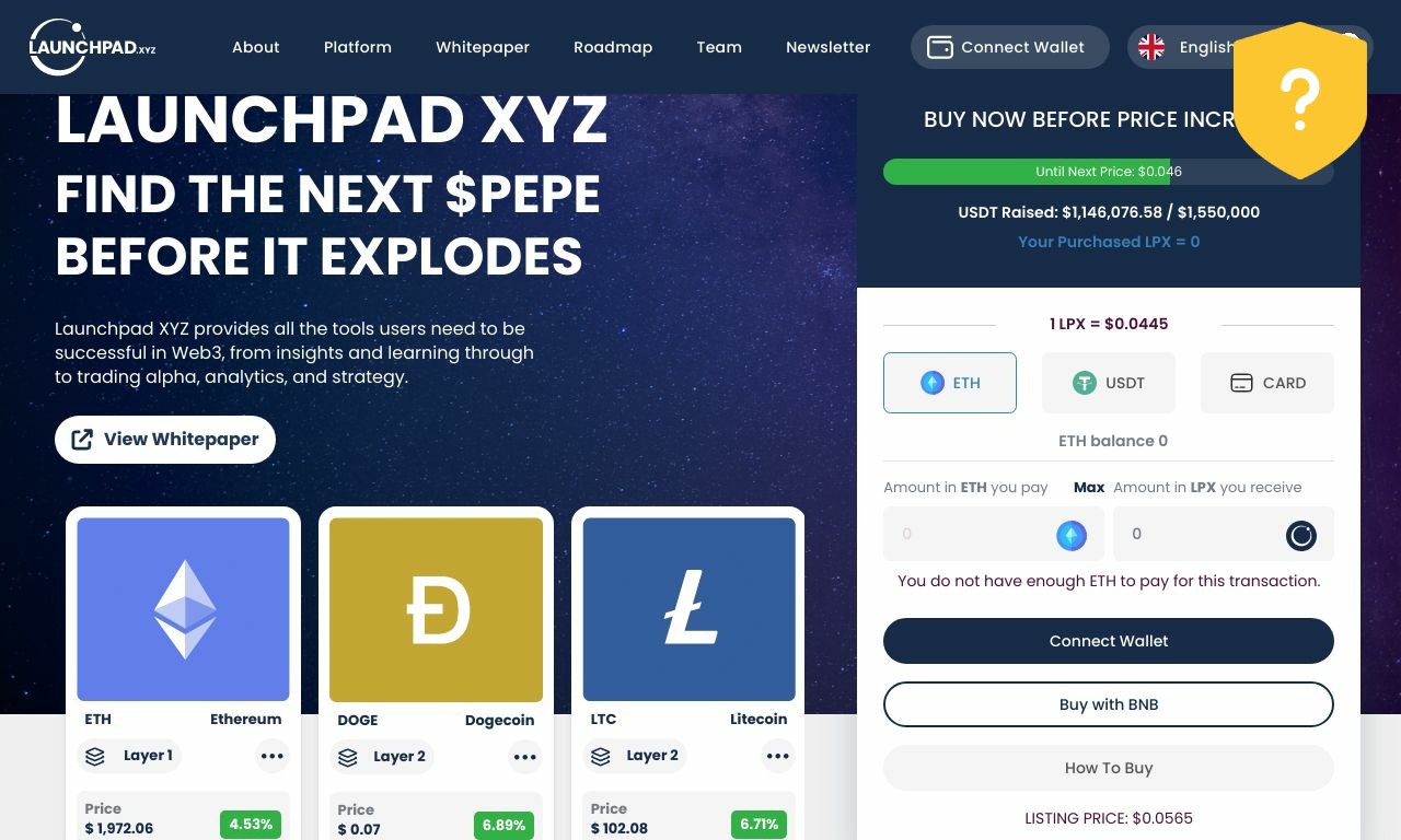 Avis Launchpad.xyz | Indice de confiance modéré : 60 %